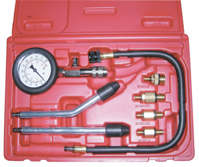 Фотография: Компрессометр бензиновый, набор с гибкой, 2-мя жесткими насадками и переходниками
